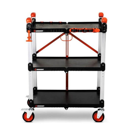 Crescent Tools SITERUNNER 3 Shelf Folding Jobsite Cart