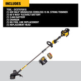 DeWalt DCST970X1S 15 in. 60-Volt MAX Lithium-Ion Cordless FLEXVOLT Brushless String Grass Trimmer with One 3.0 Ah Battery and Charger