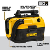 DeWalt DCV581H 20V MAX* CORDLESS/CORDED WET-DRY VACUUM (TOOL ONLY)