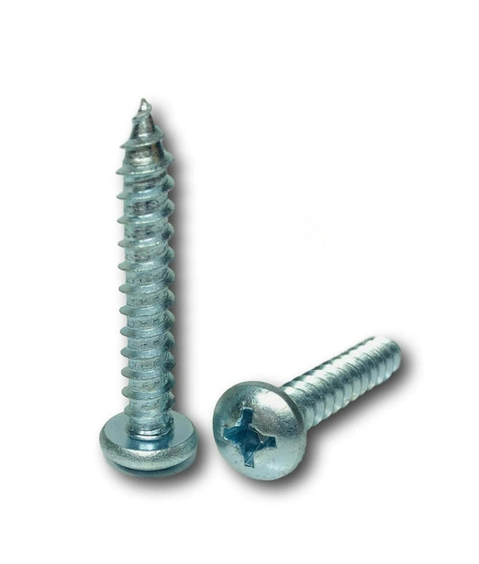 #10 x 1 1/4" Phillips Pan head Sheet Metal Screw Zinc Plated