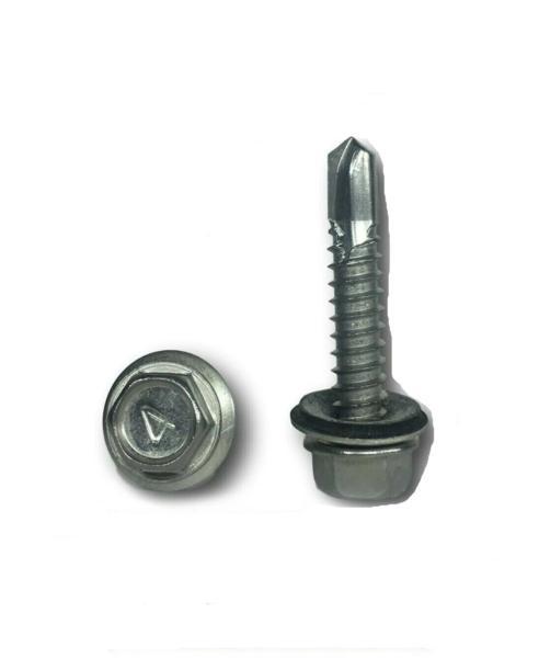 #10 x 1 1/4" Stainless Steel Roofing Siding Screws Hex Washer Head TEK EPDM